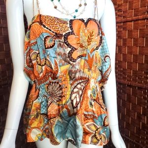 ANNA PAUL FLORAL PAISLEY 100% SILK